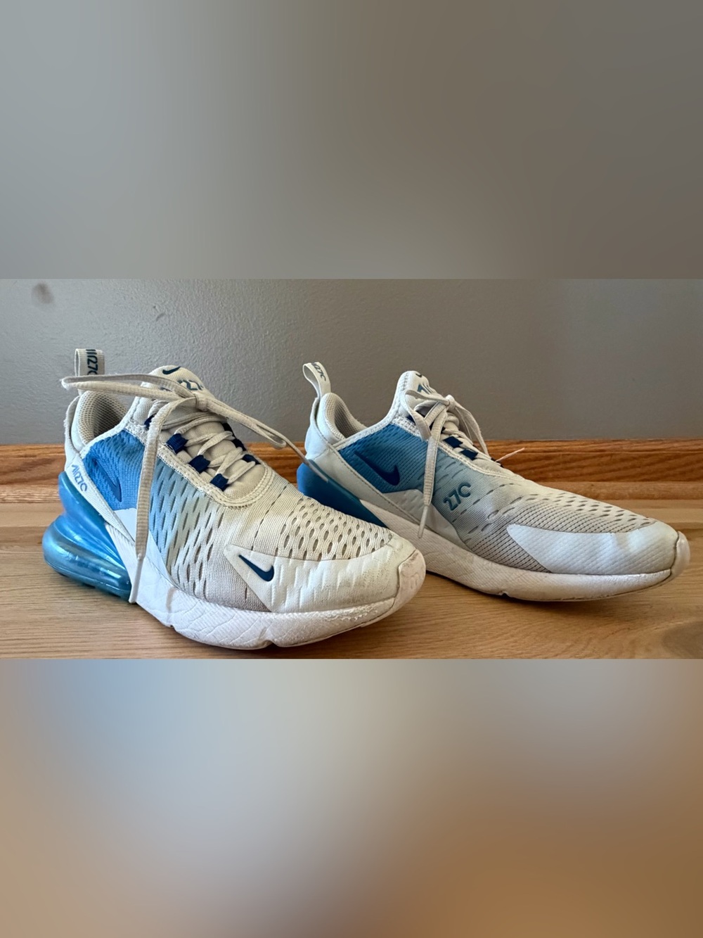 Nike Kids White and Blue Lightweight Sneakers